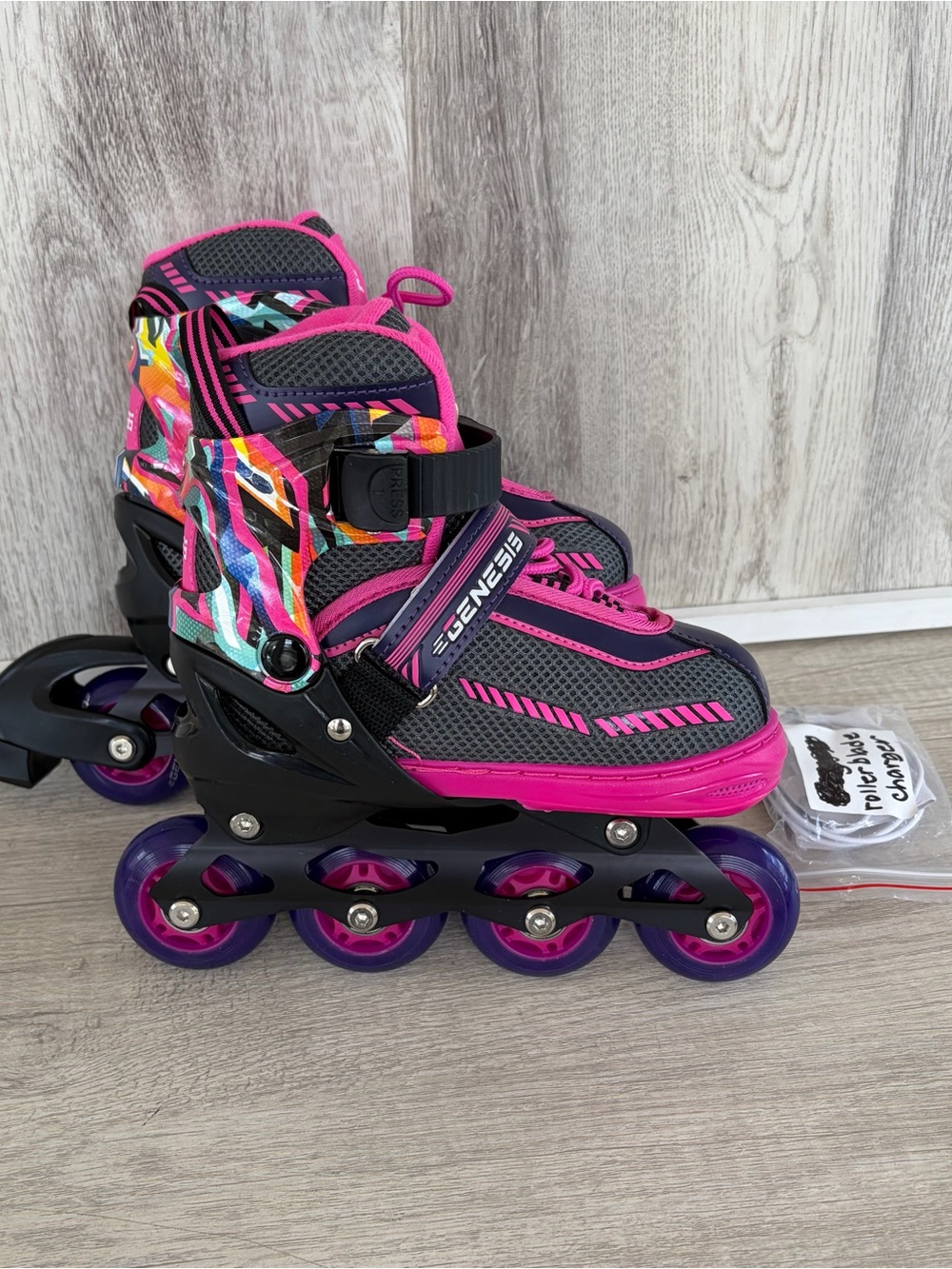 Kids' Pink Multi Inline Roller Skates